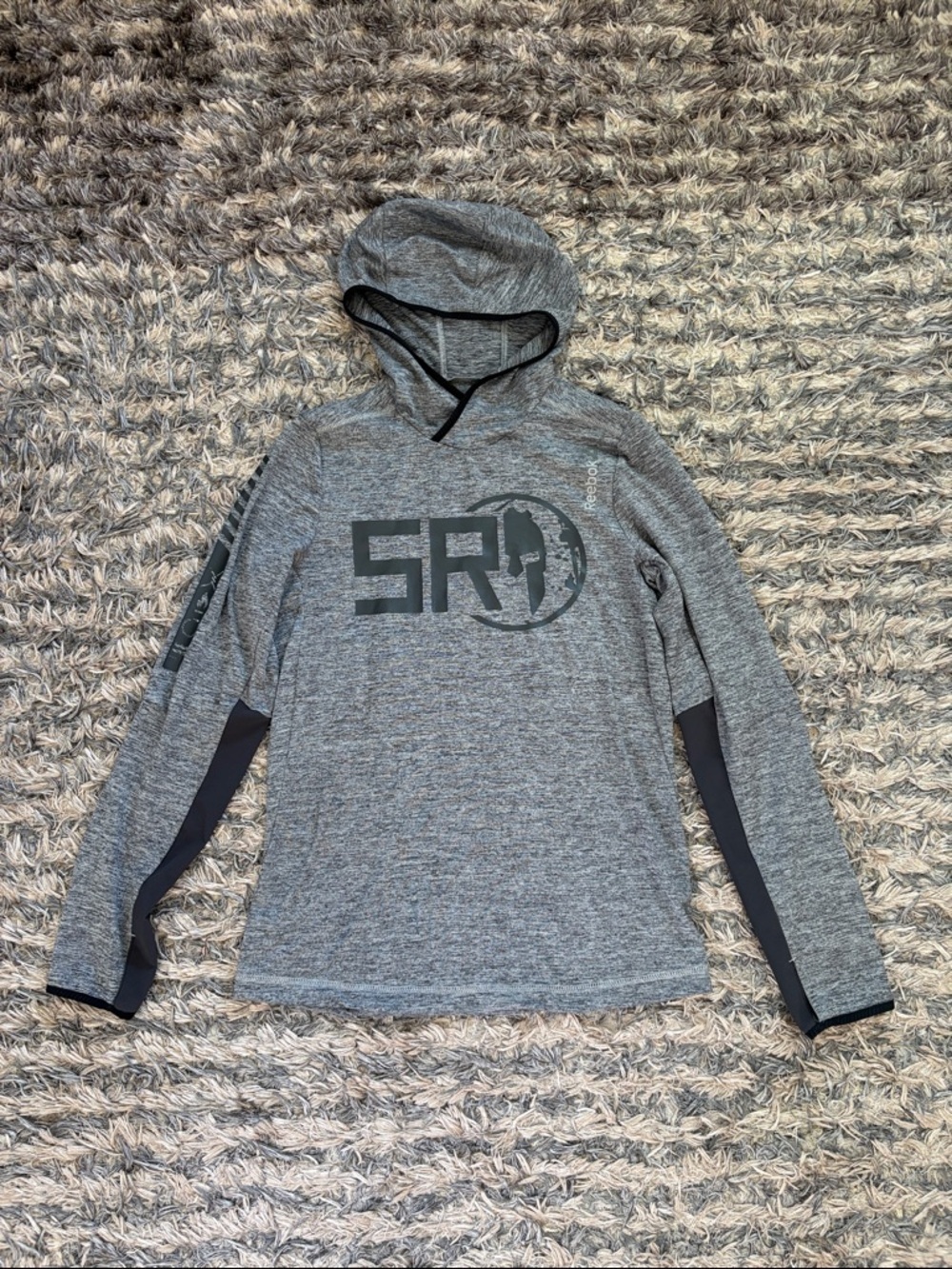 Reebok Gray Hooded Long-Sleeve Pullover Limited Design XS